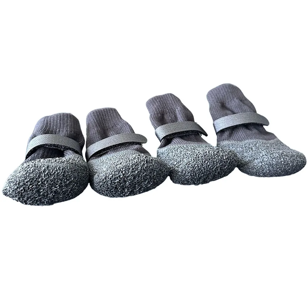 

4Pcs/Set Portable Anti-slip Dog Shoes Anti-dirty Waterproof Dog Foot Cover Adjustable Wear Resistant Pet Boots Autumn Winter