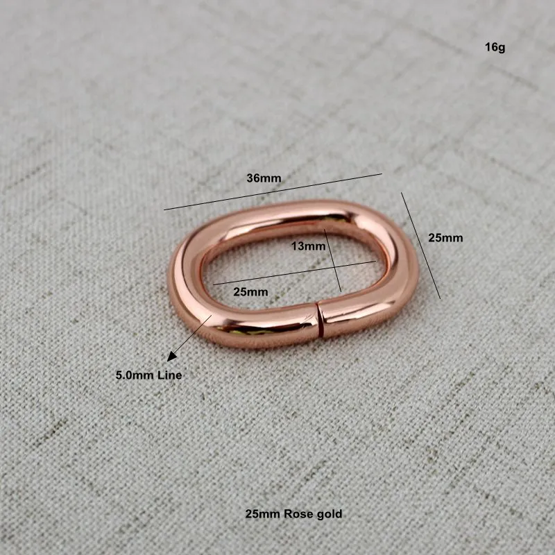 10-50PCS Rose Gold Arch Bridge,Locks, Oval Ring For Bags Handbag Backpack Purse Connector Bridge U Ring Non-welded Accessories