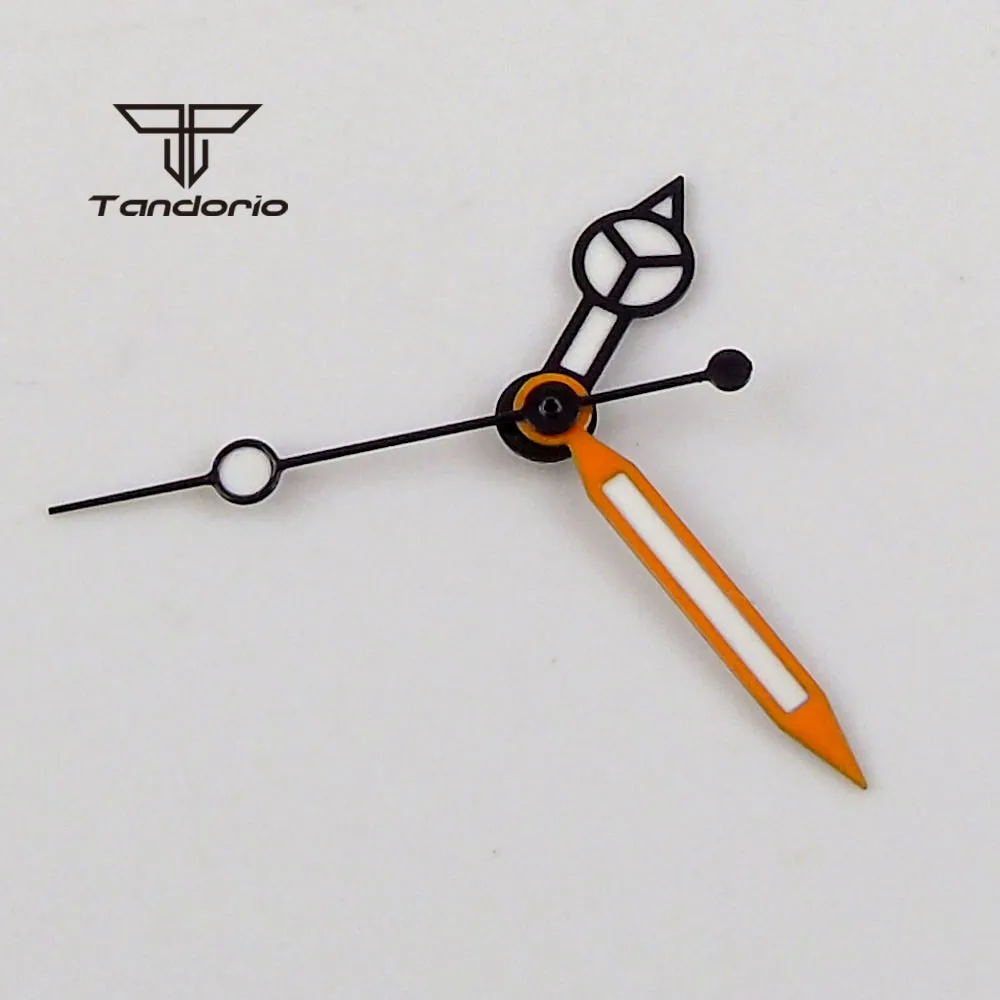 Black Orange Watch Hands Luminous Fit for NH35 NH36 NH38 NH70 NH72 Automatic Movement