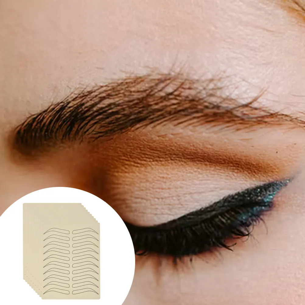 

10 шт. износостойких силиконовых реалистичных тренировочных накладок для бровей, подходящих для тату-машинок и микроблейдинга
