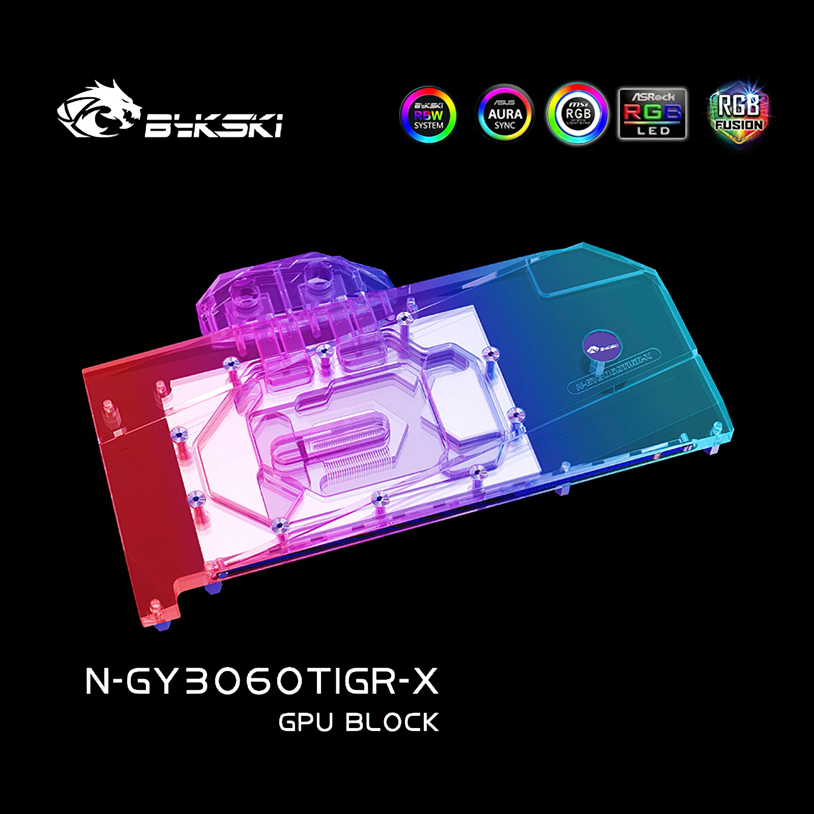 Bykski Full Cover RGB GPU Block for GALAX RTX 3060 GAMER N-GY3060TIGR-X