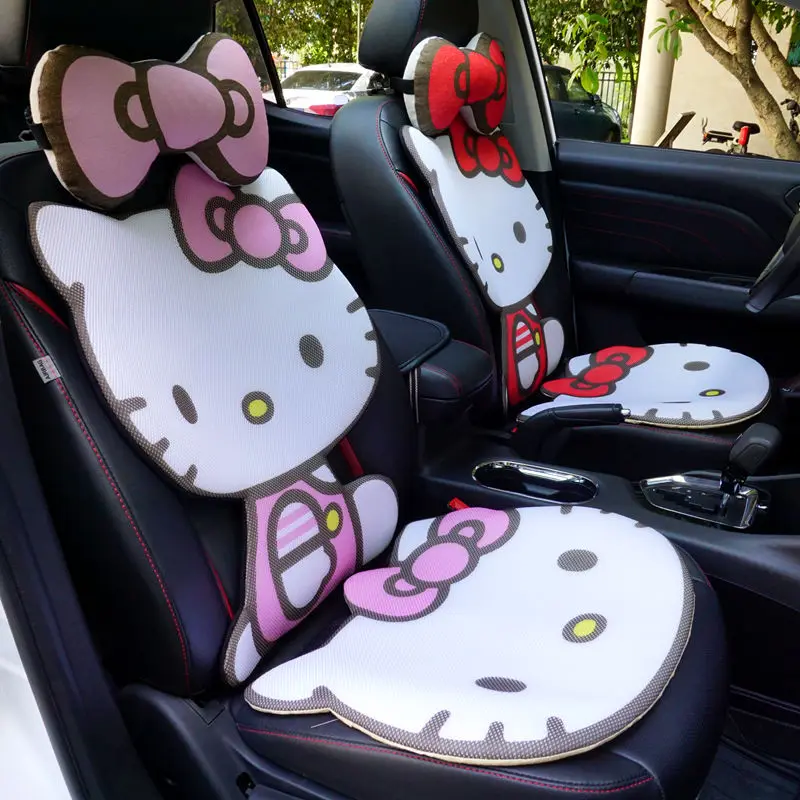 Sanrio Car Seat Cushion Lumbar Cushion Seat Protector Hello Kittys Cute Four-Season Seat Cushion Car Decoration Accessories Gift