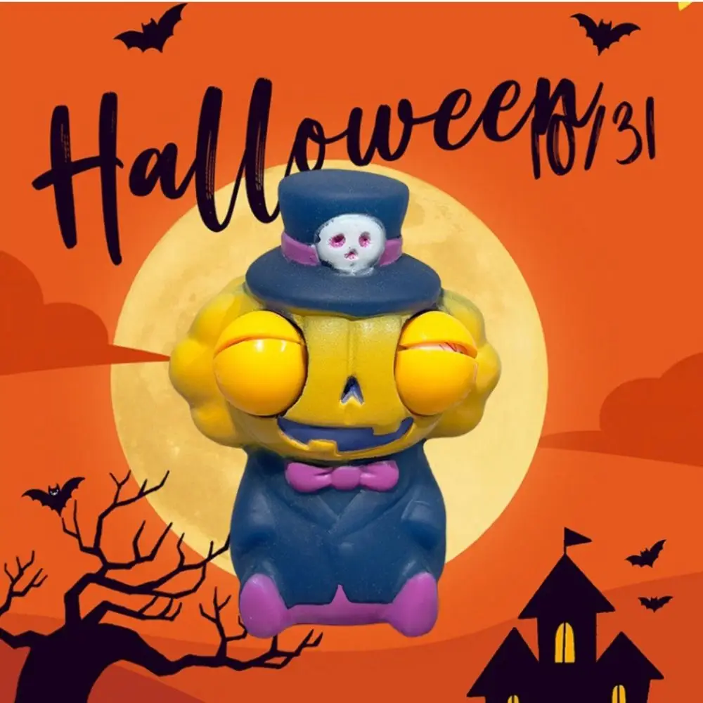 3 pçs abóbora globo ocular explosão squeeze brinquedo fantasma capivara descompressão brinquedo de halloween salamandra novidade ventilação espremendo boneca