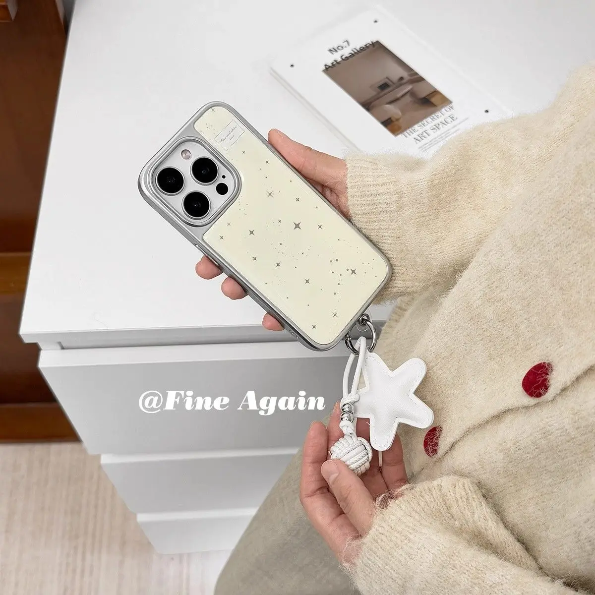 

Корейский чехол для телефона Ins White Premium Black Star для iPhone 16 E Pro Max 15 14 13 12 11 Xr Xs Max 7 8 PLUS с защитой от падения Y2K Cover