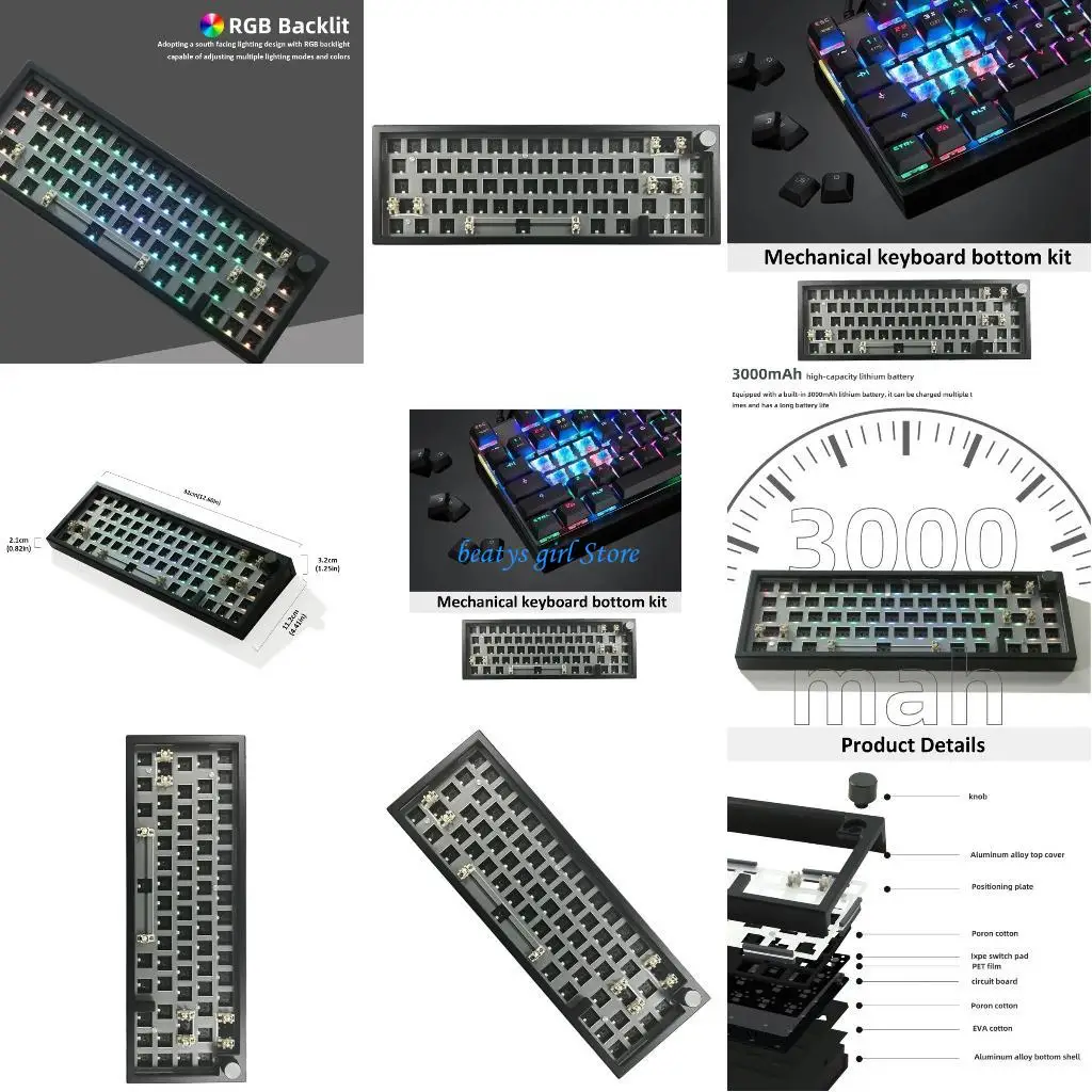 

C7AB LMK66 Mechanical Keyboard 3Modes Hot Swappable Easy Switches Replaces BT5