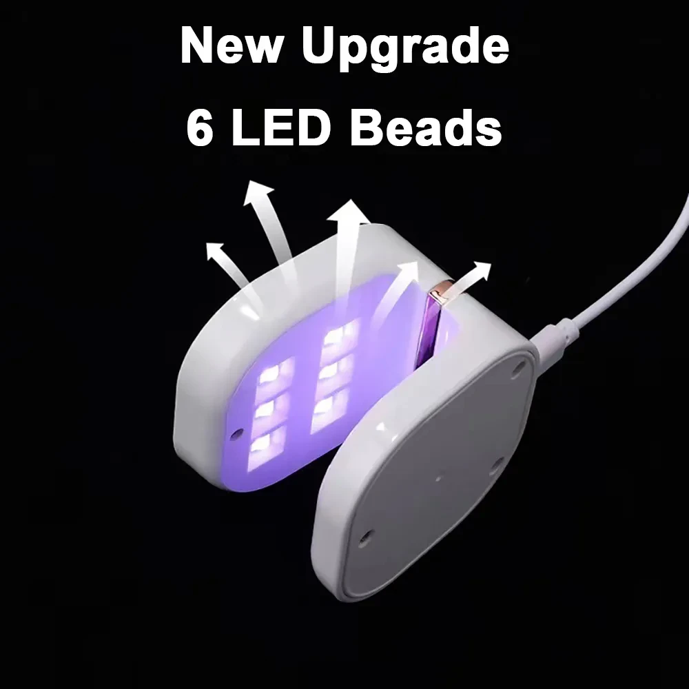 6W Mini Nageldroger Draagbare UV LED Lamp Voor Nagels USB UV Licht voor Gel Nagels Drogende Gel Lamp Manicure Tools Voor DIY Nail Art