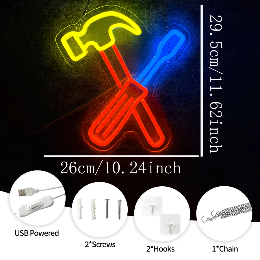 Maintenance Tools Neon Sign Fo - Best Tools For Workshop recension och pris