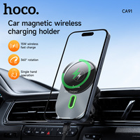 Hoco 15W Magnetic Wireless Air Vent Charger For iPhone 13 12 Pro Max Business Style Wireless Charger in Car Fast Charging Holder