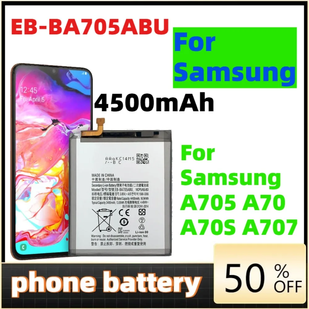 

Phone Batteries Replacement Battery For Samsung Galaxy A70 A705 SM-A705 A705FN SM-A705W Phone Batteries EB-BA705ABU 4500mAh