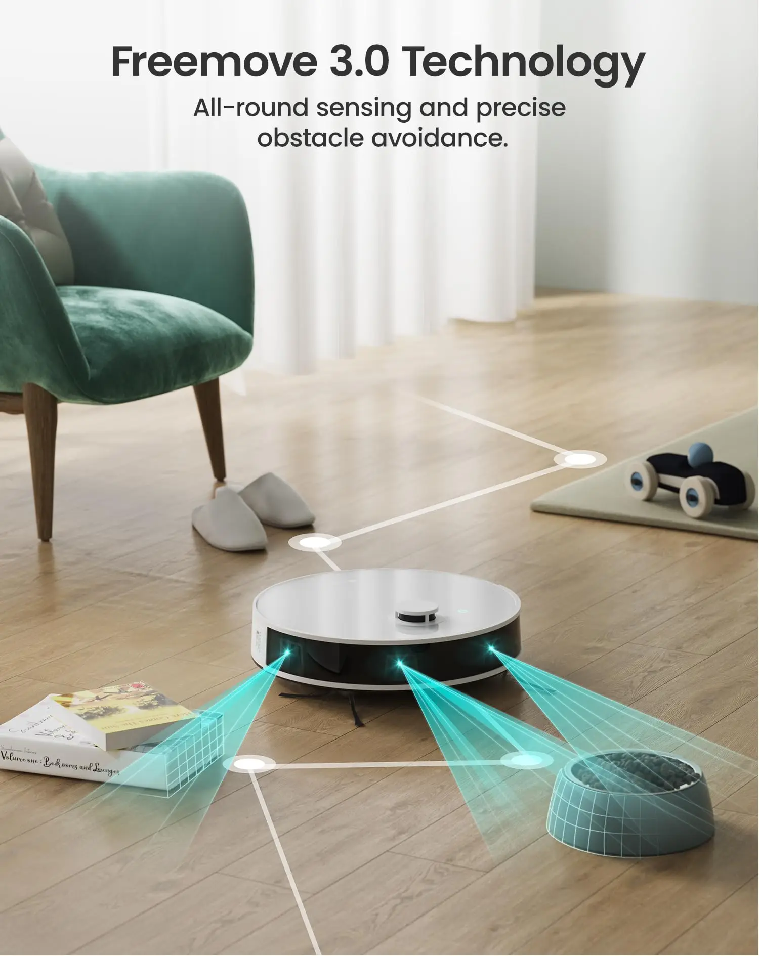 Vakum dan pel Robot Lefant N3 Kombo, pemetaan presisi dengan sensor Lidar & dToF, pengisap maks 4000Pa, Detecti karpet ultrasonik