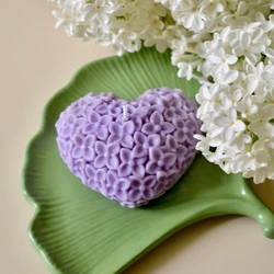 New Valentine's Day Flower Candle Silicone Mold DIY Heart Soap Gypsum Making Tool Chocolate Mousse Cake Decor Christmas Gifts