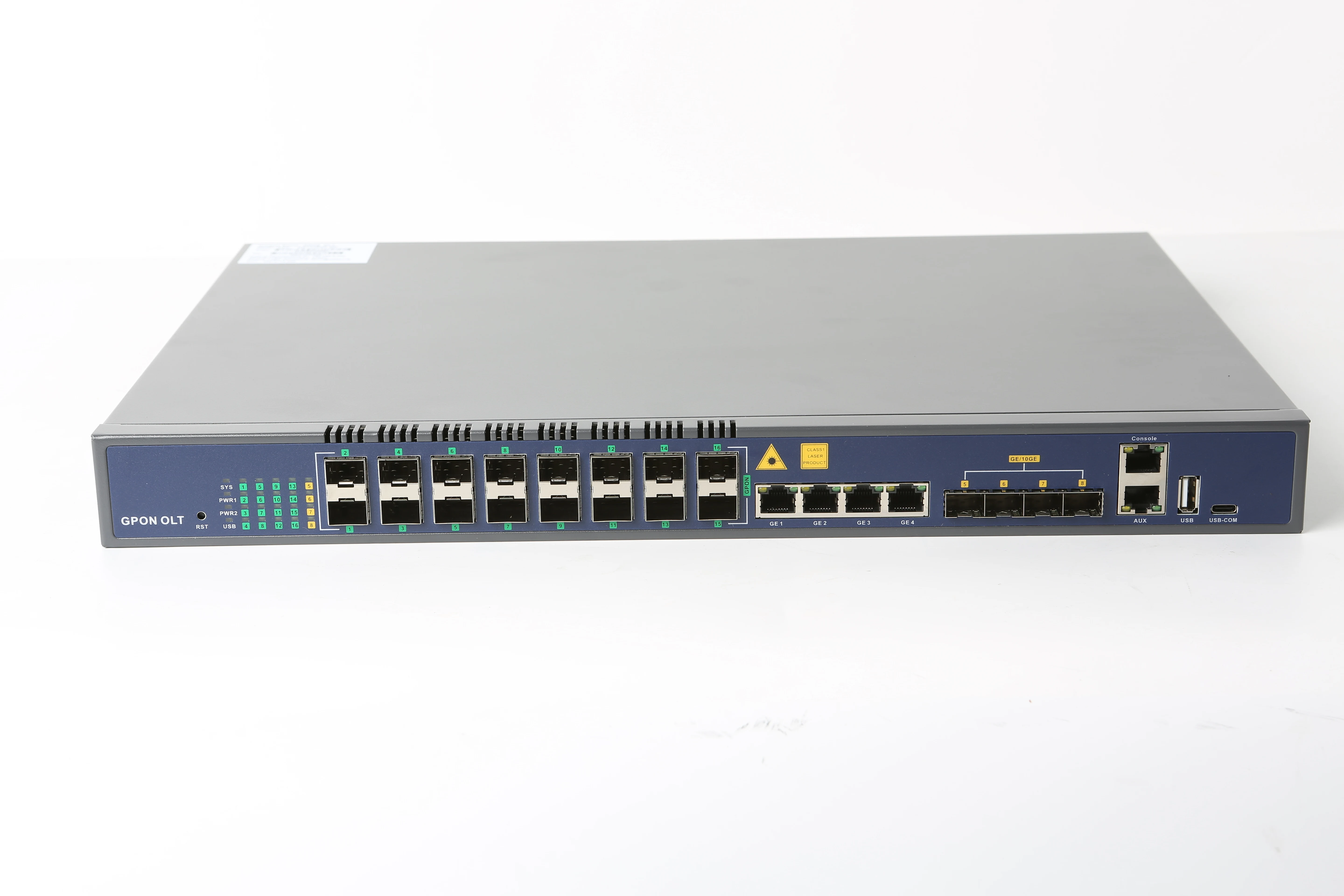 1U rack EPON OLT provides 16 EPON ports 12 uplink ports, 4 ports 10G uplinks dual power supplies without modules
