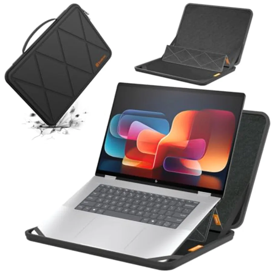 

85T Hard EVA Protective Sleeve Case with Stand Compatible for 16 inch HP Envy x360 2in1 16tac000 for 15.6 inch HP255 G9 Noteboo