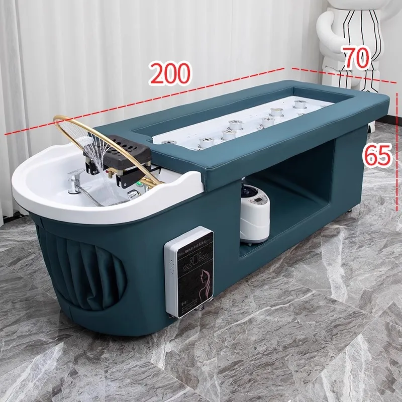 Cama de lavado de Spa para el cabello, silla de champú, lavabo profesional, máquina de belleza, masaje, lavabo de afeitado para hombres