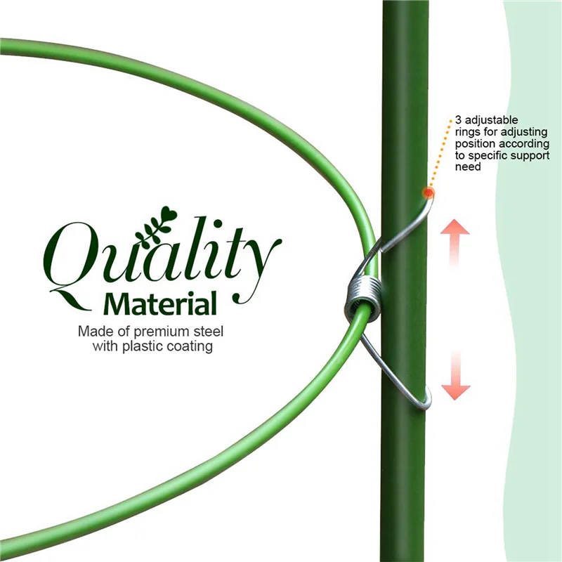 

6 Pack Plant Support Cage Metal Rust Resistant Garden Plant Support Ring Plant Stake Plant Support-A73I
