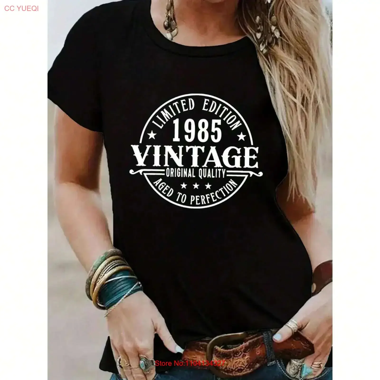 1985 Letter T shirt Comfortable and Soft Women's vintage Washed Stylish Casual Versatile homme graphic Breathable fashion