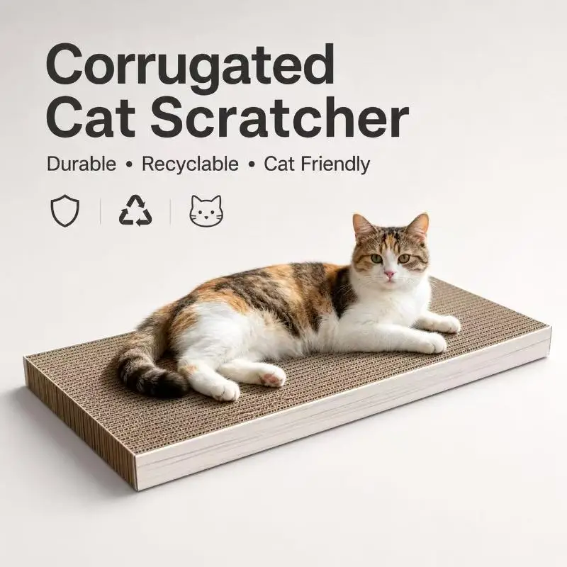 Ergonomic Wave Shaped Cardboard Cat Scratcher Durable Indoor Sleeping Bed Rest Pad For Cats