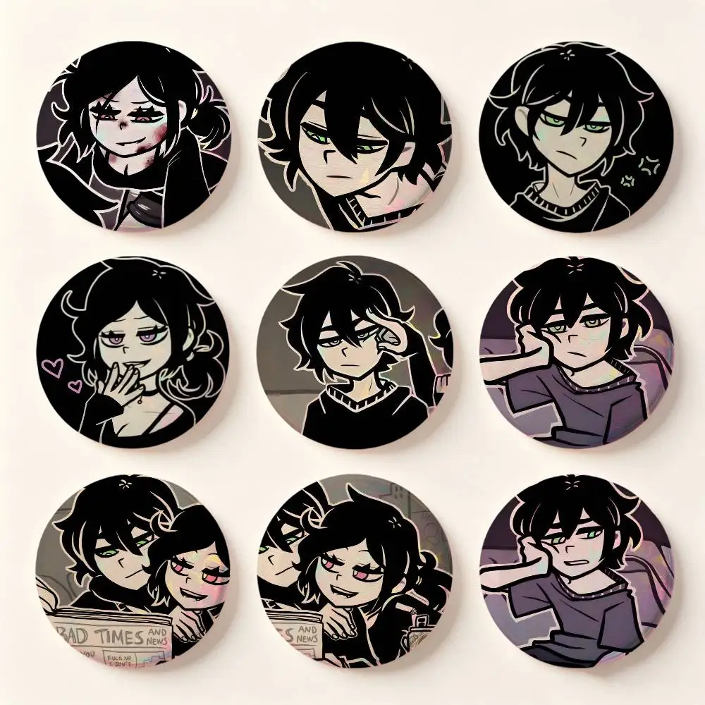 T-The Coffin Of Andy And Leyley Cute Badges 25 32 44 Mm Round Cosplay Pin Bag Decor Fans Collect Friends Gifts Brooch Souvenir