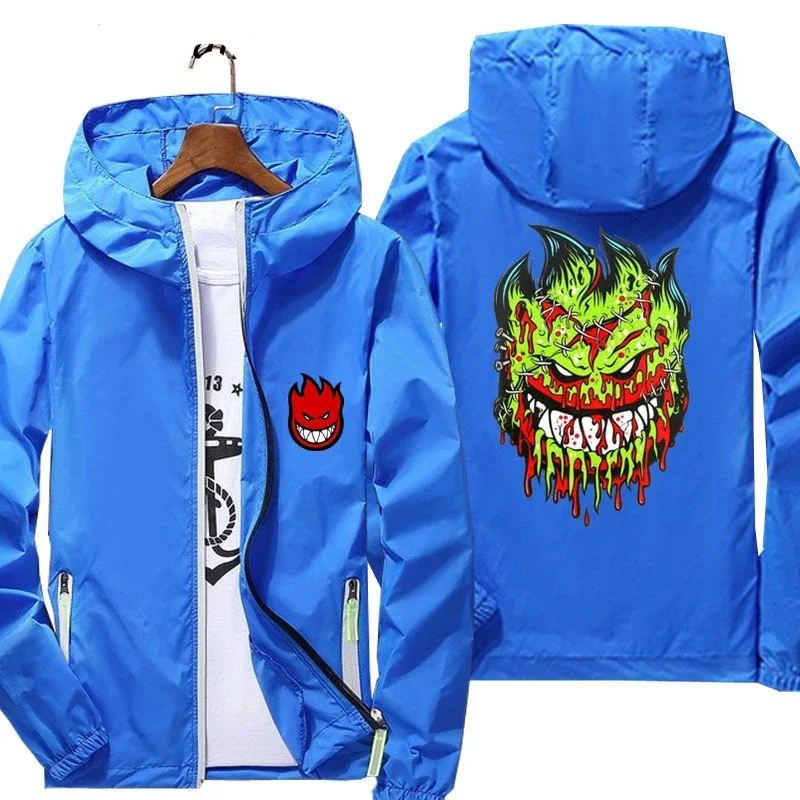 Ripper Spitfire Zombie Wheels Men Windbreaker Zipper Sunscreen Skin Thin Jacket Hooded Outdoor Sports Reflective Jackets Unisex