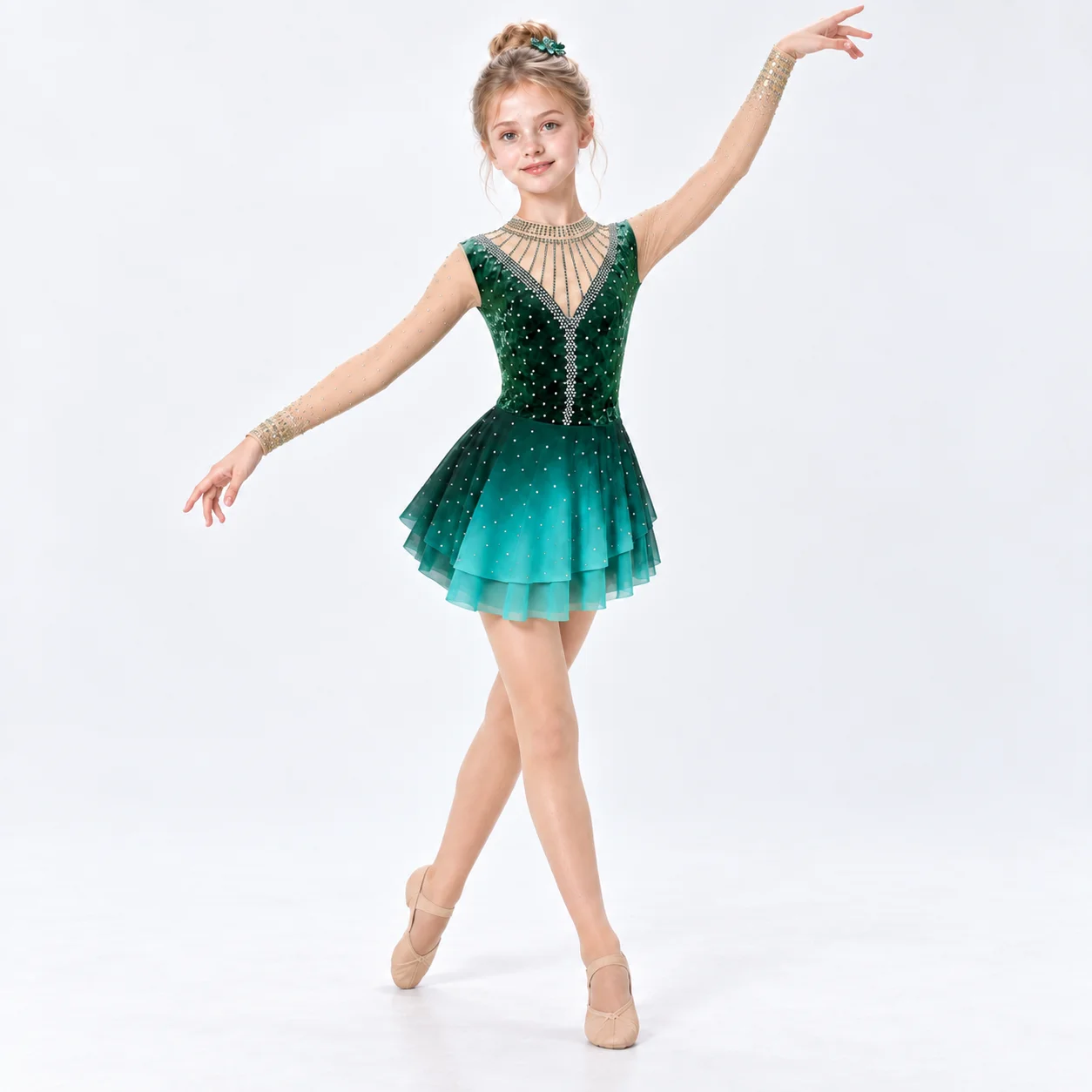 Girls Green Figure Skating Dre - Women'S Green Formal Wear recension och pris