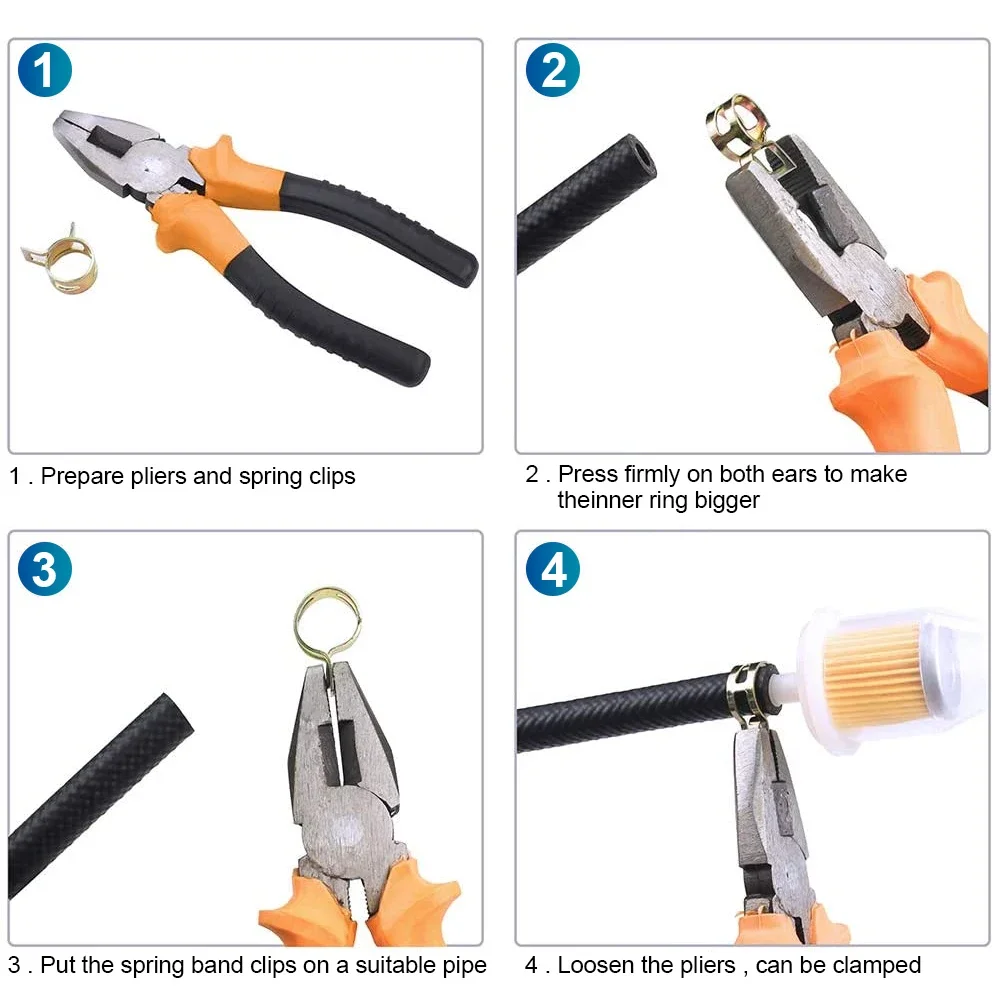 NINDEJIN 20 piezas abrazadera de manguera de resorte tubo de combustible abrazadera de tubo de agua tubo de manguera de vacío de silicona M6-M15 sujetador de Clip grueso chapado en Zinc