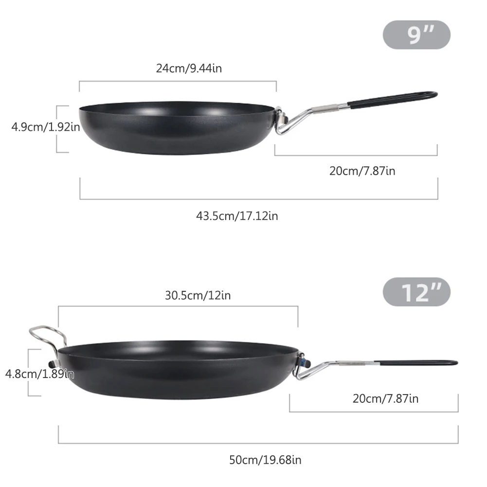 Patelnia z powłoką nieprzywierającą naczynia kempingowe na zewnątrz składana łopata chata z odpornym na zarysowania garnkiem do powlekania na piknik turystyczny