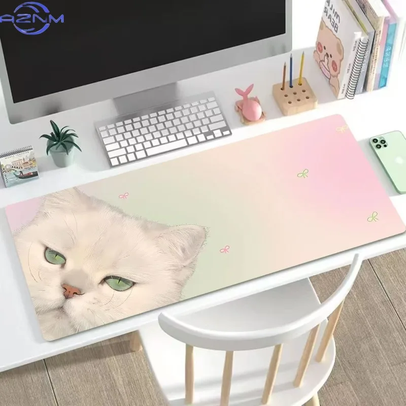 Mousepad de desenho animado com ilustração de menina fofa, grande, para dormitório, para mesa de computador, tapete grande para