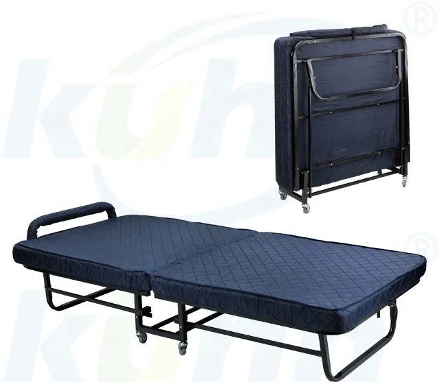 

Modern single hotel beds metal construction 1.5 inch wheels portable outdoor folding bed