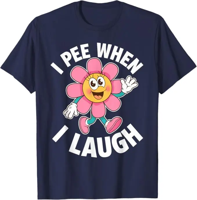 مضحك قائلا أنا تبول عندما أضحك زهرة متعة Pun الكمامة الرجال المرأة الصيف موضة تنفس الجولة الرقبة تي شيرتات قصيرة الاكمام بلايز