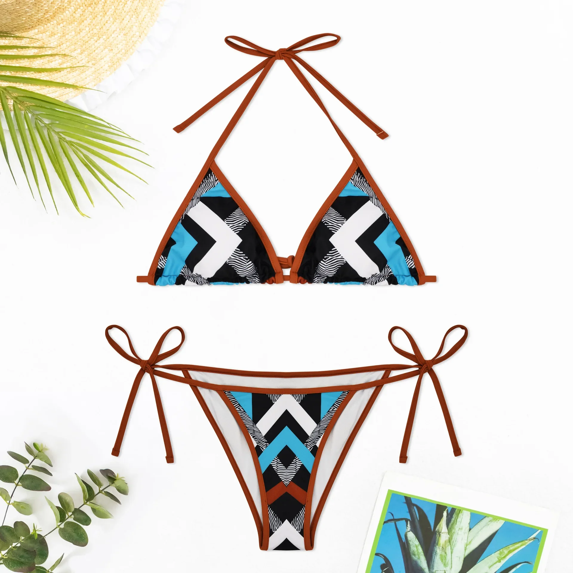 New Fashion 3D Boho Flower Swimsuit Women Sexy Two Pieces Low Waist Halter Bathing Suits Beach Bikini Surprise Gift Sex Bikini
