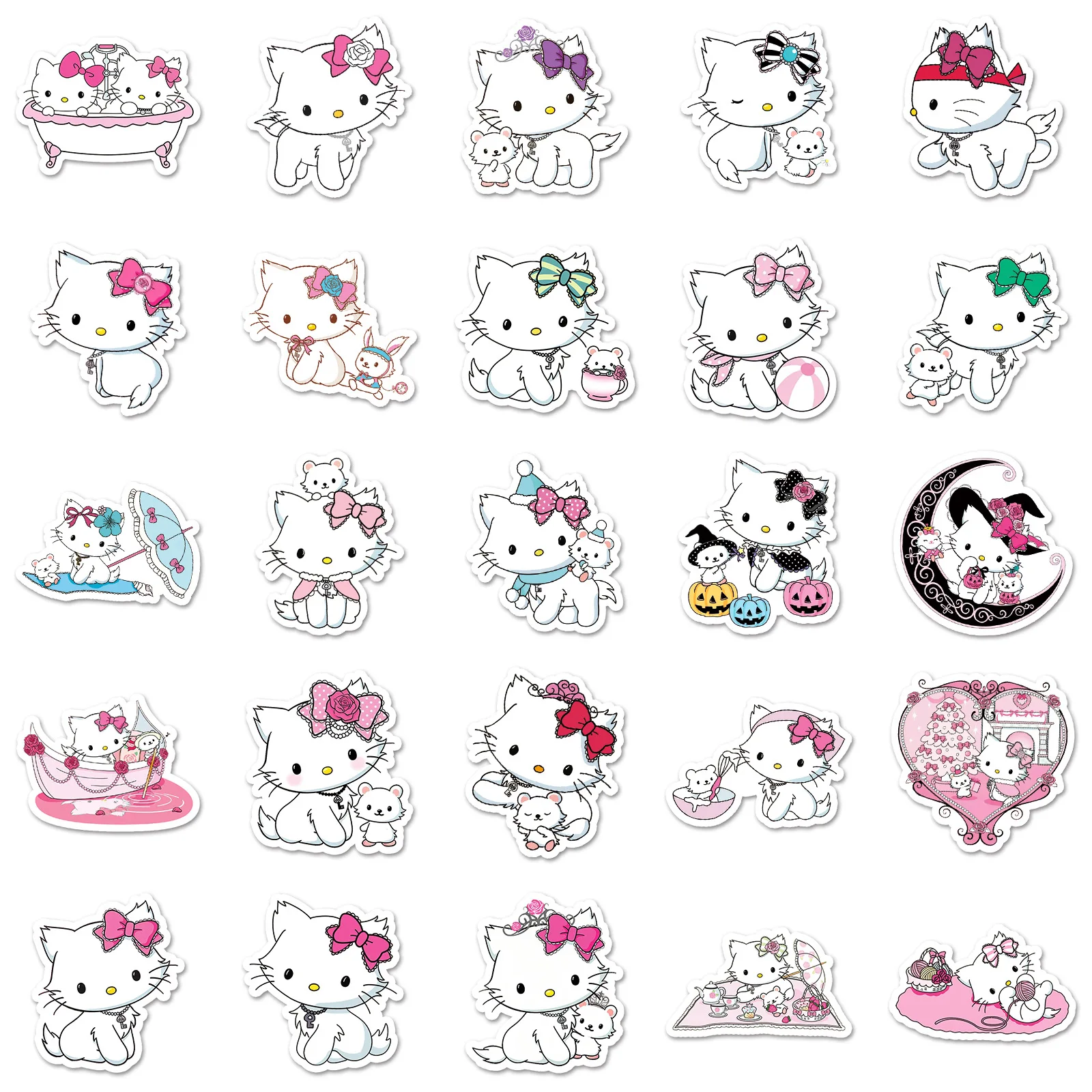 50 Stuks Sanrio Schattige Charmmy Kitty Cartoon Stickers Hello Kitty 'S Huisdier Kwaii Waterdichte Sticker Notebook Telefoonhoes Decor Speelgoed