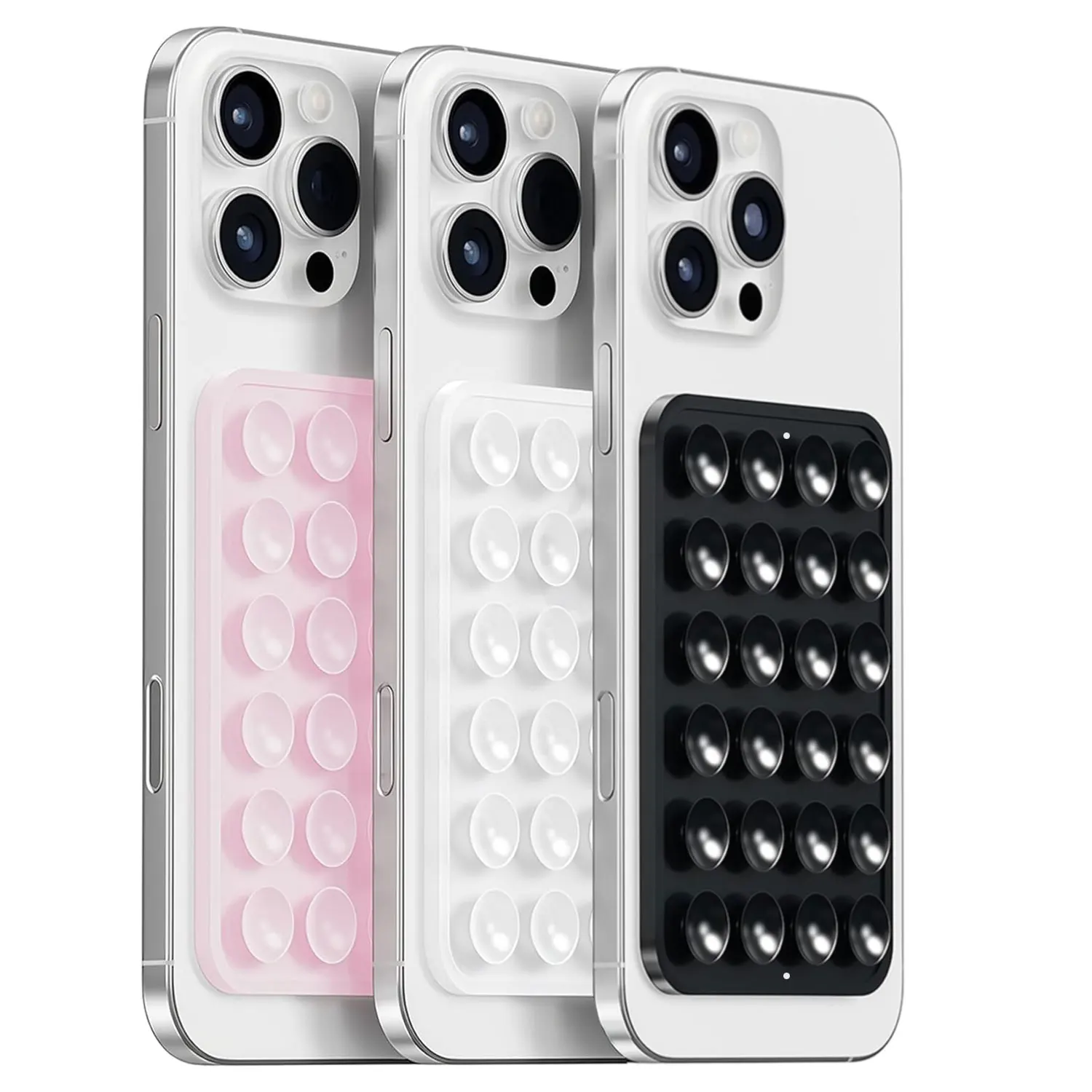 

1~5PCS Silicon Adhesive Phone Accessory Phone Holder 24 Suction Cup Stand for iPhone 17~12 Samsung Xiaomi Phone Case Mount Pad