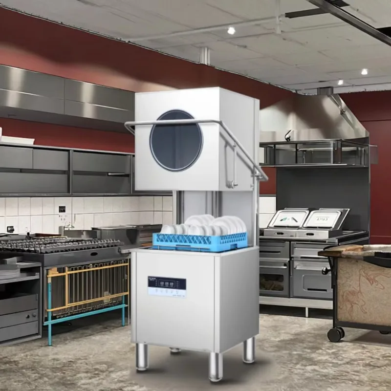 Automatic Electric Stainless Steel Freestanding Dishwasher Production Line Louca Hood 55L Capacity for Hotel Restaurant