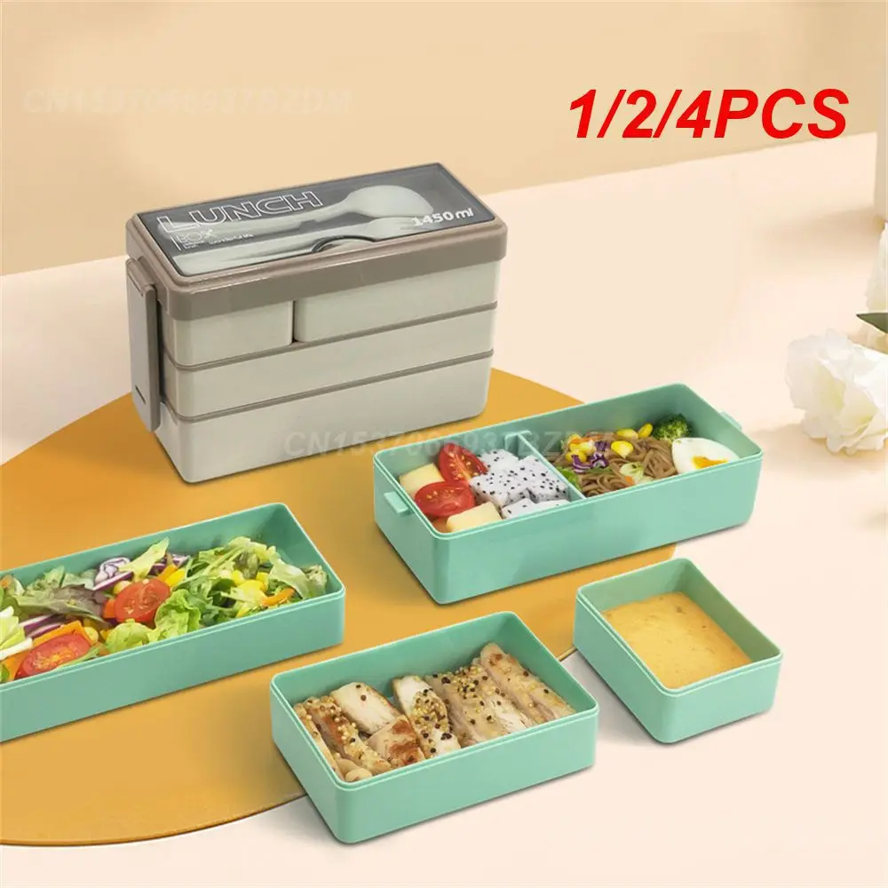 1/2/4PCS Tableware Three-layer Lunch Box Microwave Available Convenient Fruit Box Three Layers Easy To Clean Storage Box