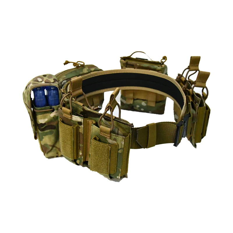 GAF 1000D Nylon Mulitcam Tactical Waist Belt 3 in 1 Set Heveay Duty Combat Belt With Components Molle Pouches Bags