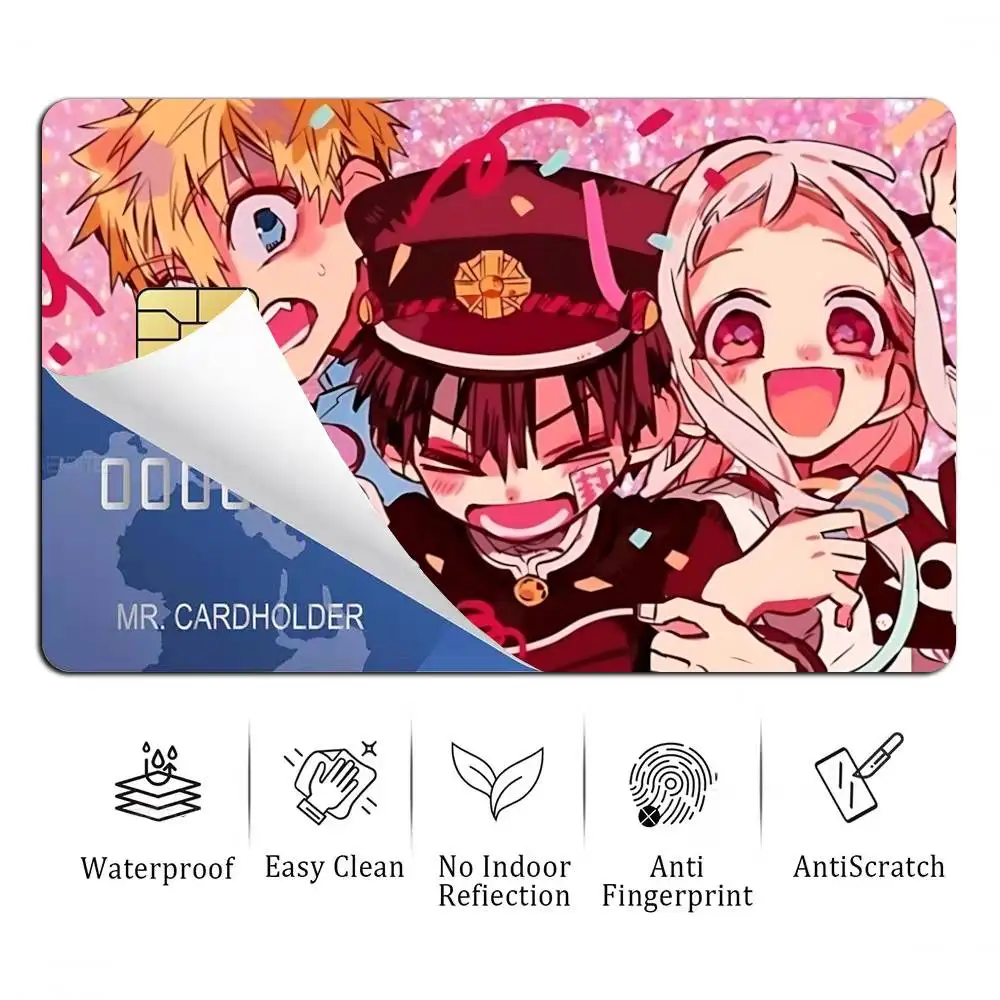 New Manga Toilet-bound Hanako-kun  Card Stickers for Bank Access Protective Waterproof Film Cover Sticker Gift