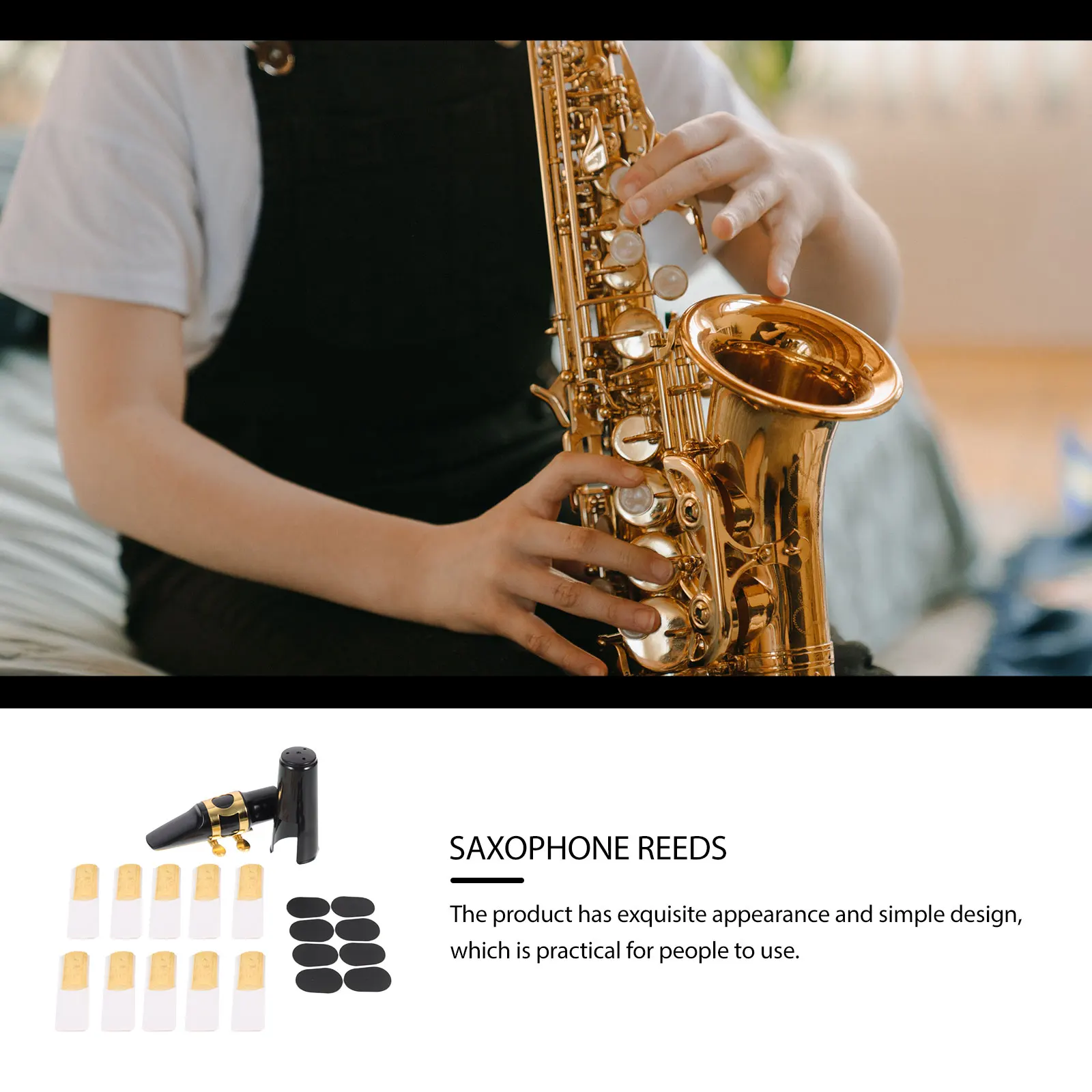 

Sax Mouthpiece Ligature Alto Saxophone Pads Saxophones Mouthpieces Kit Substitute Cushions Black