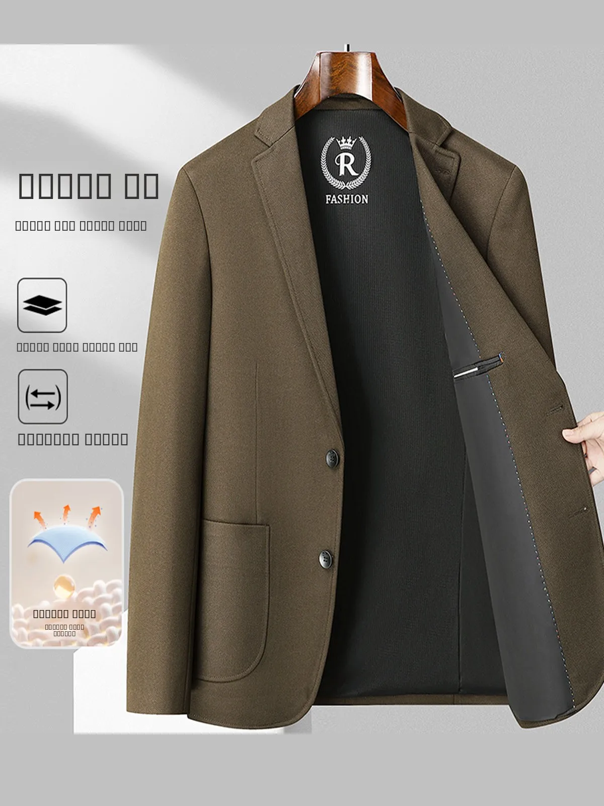 

Стильный мужской пиджак в корейском стиле для делового повседневного образа, модная новинка весна-осень, элегантная однобортная рубашка-пиджак