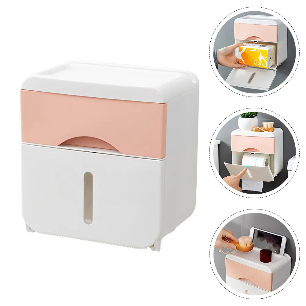 

Paper Holder for Bathroom Multi Compartment Tissue Box No Drilling Installation Strong Load Bearing Capacity Easy Clean Modern