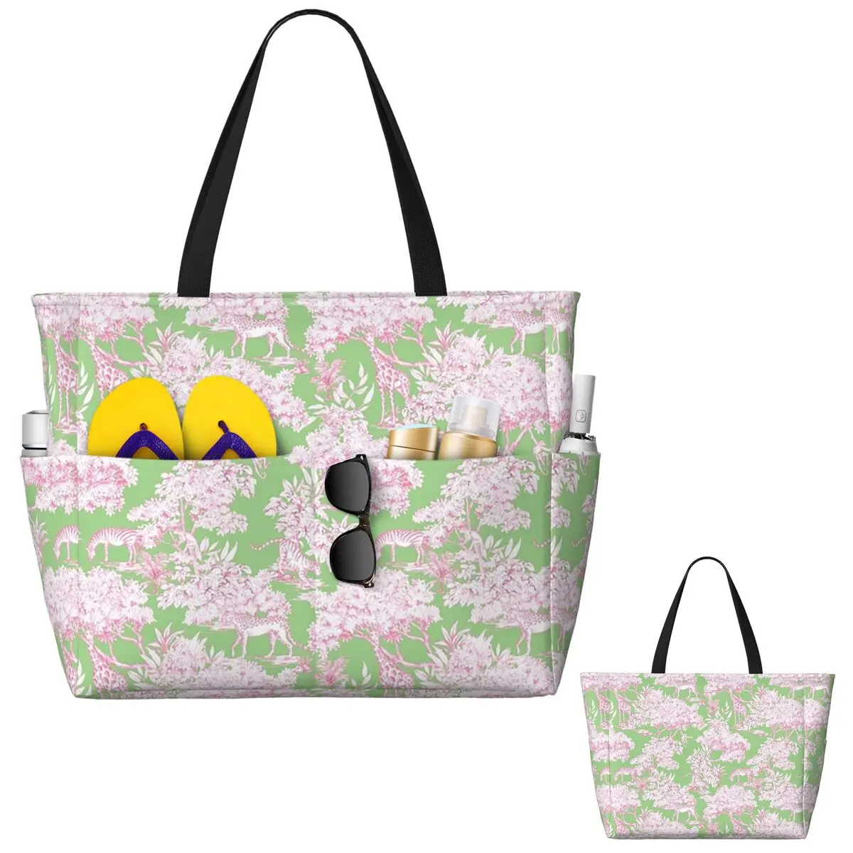 

Пляжная большая сумка Forest Toile De Jouy, спортивная сумка для занятий йогой, большая большая сумка, женская дорожная сумка, сумка для фитнеса