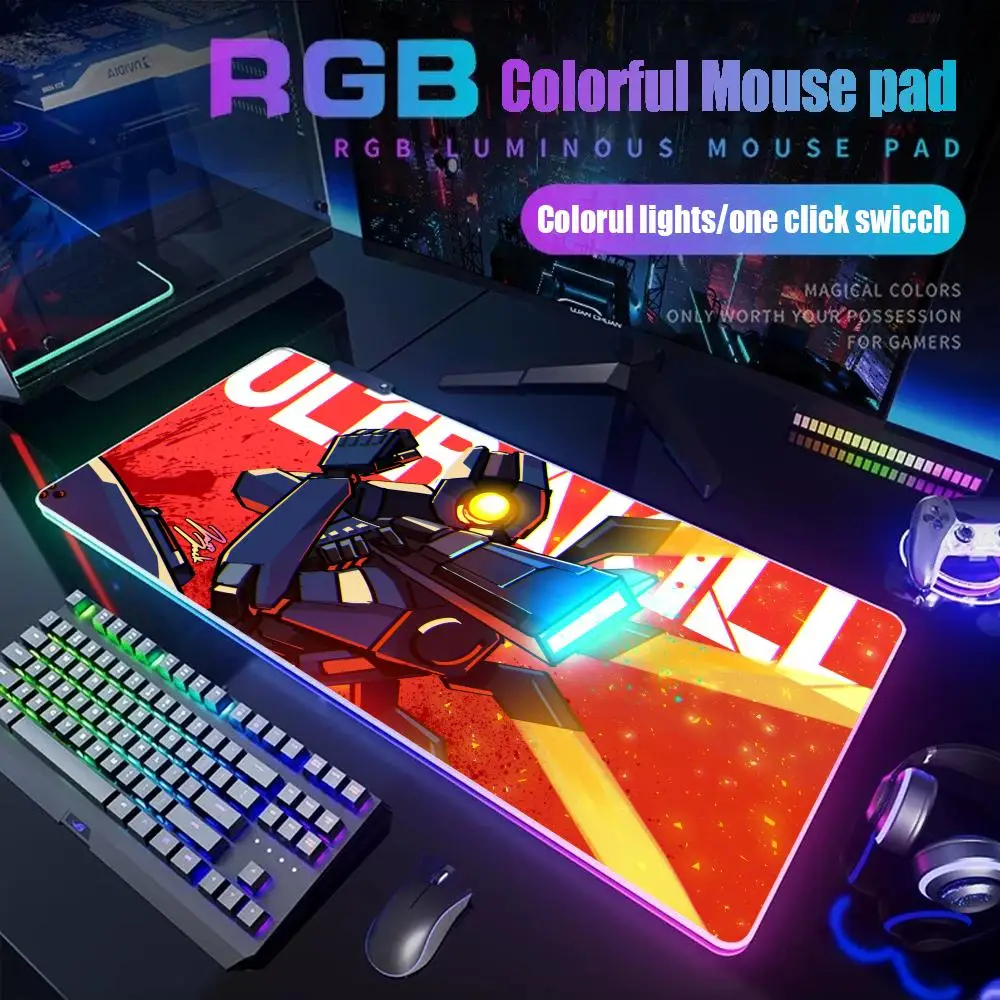 

ULTRAKILL Retro Mouse Pad Gamer Rgb Desk Mat Back Light Led Mousepad Setup Gaming Accessories Deskmat Big Mousepepad Backlight