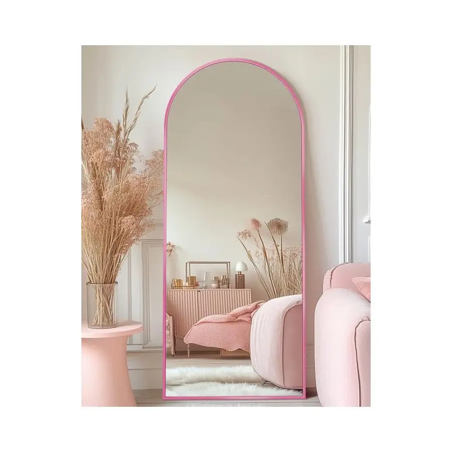 

Full Length Mirror, 58x19 Floor Mirror, Arched Floor Standing Freestanding Arch Full Body Mirrors with Stand for Bedroom, Hangin