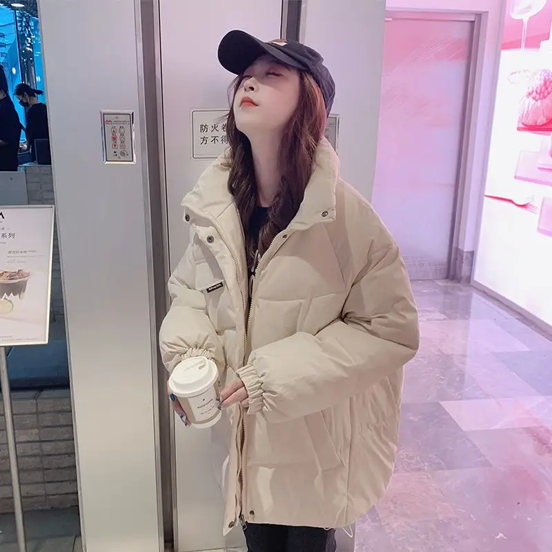 

2023 New Women Down Cotton Coat Winter Jacket Female Mid Length Version Parkas Loose Thick Outwear Leisure Time Fashion Overcoat