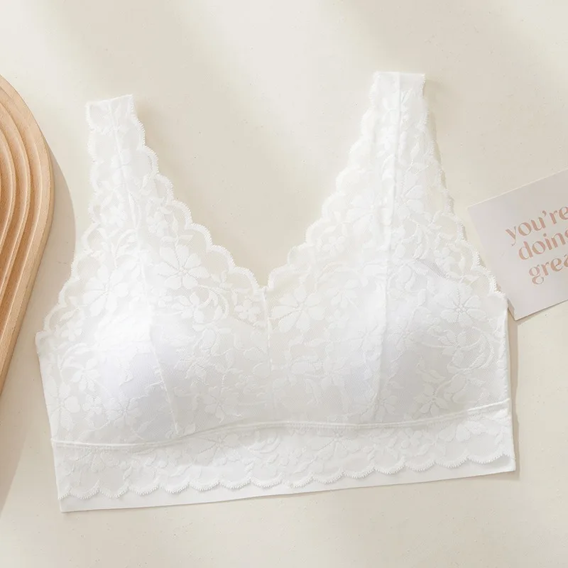 Сексуальное кружевное нижнее белье для сна для женщин, уютный бесшовный жилет без косточек, бюстгальтеры для девочек, студенческое белье, мягкая накидка на грудь с эффектом пуш-ап