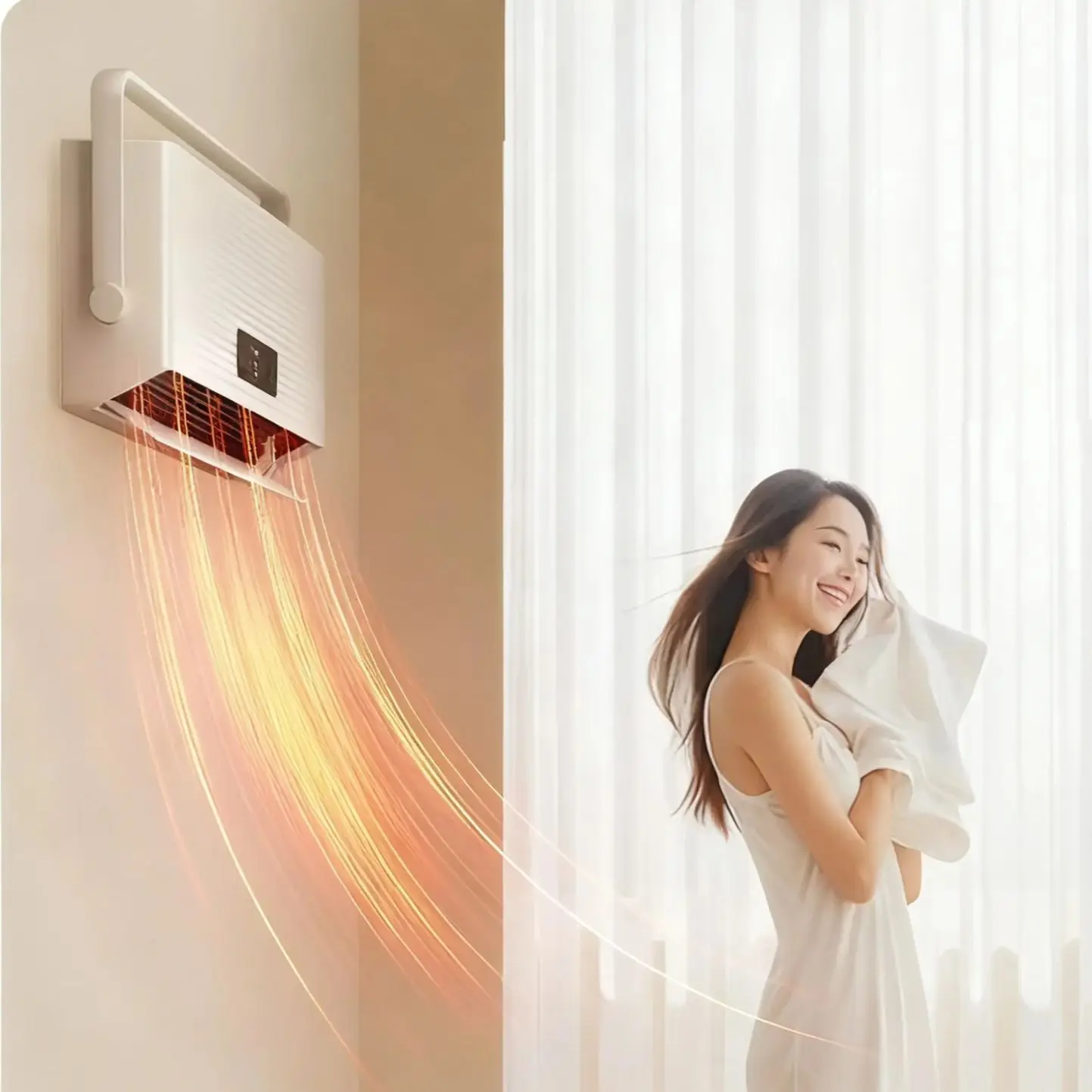 

Heater bathroom heater household energy-saving wall-mounted electric heater bath bathroom