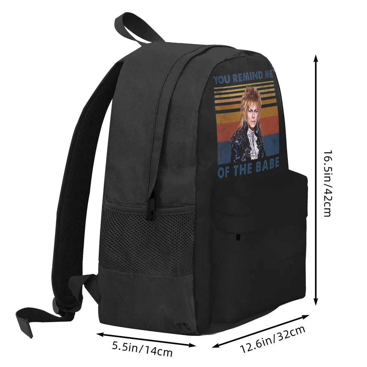Blue Vintage The Labyrinth Film Idol Art Backpack Hot Sale Daypack Large Capacity BookBag School Bag Shoulder Bags for Men Women