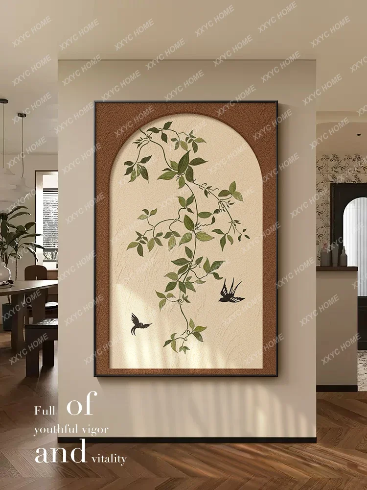 New Chinese-style entrance decorative painting 2024 new living room wall painting antique art corridor aisle