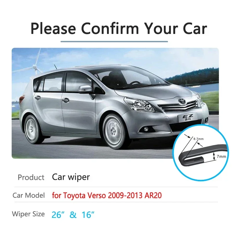 For Toyota Verso AR20 2009 2010 2011 2012 2013 Windscreen Windshield Wipers Car Accessories Car Wiper Blade