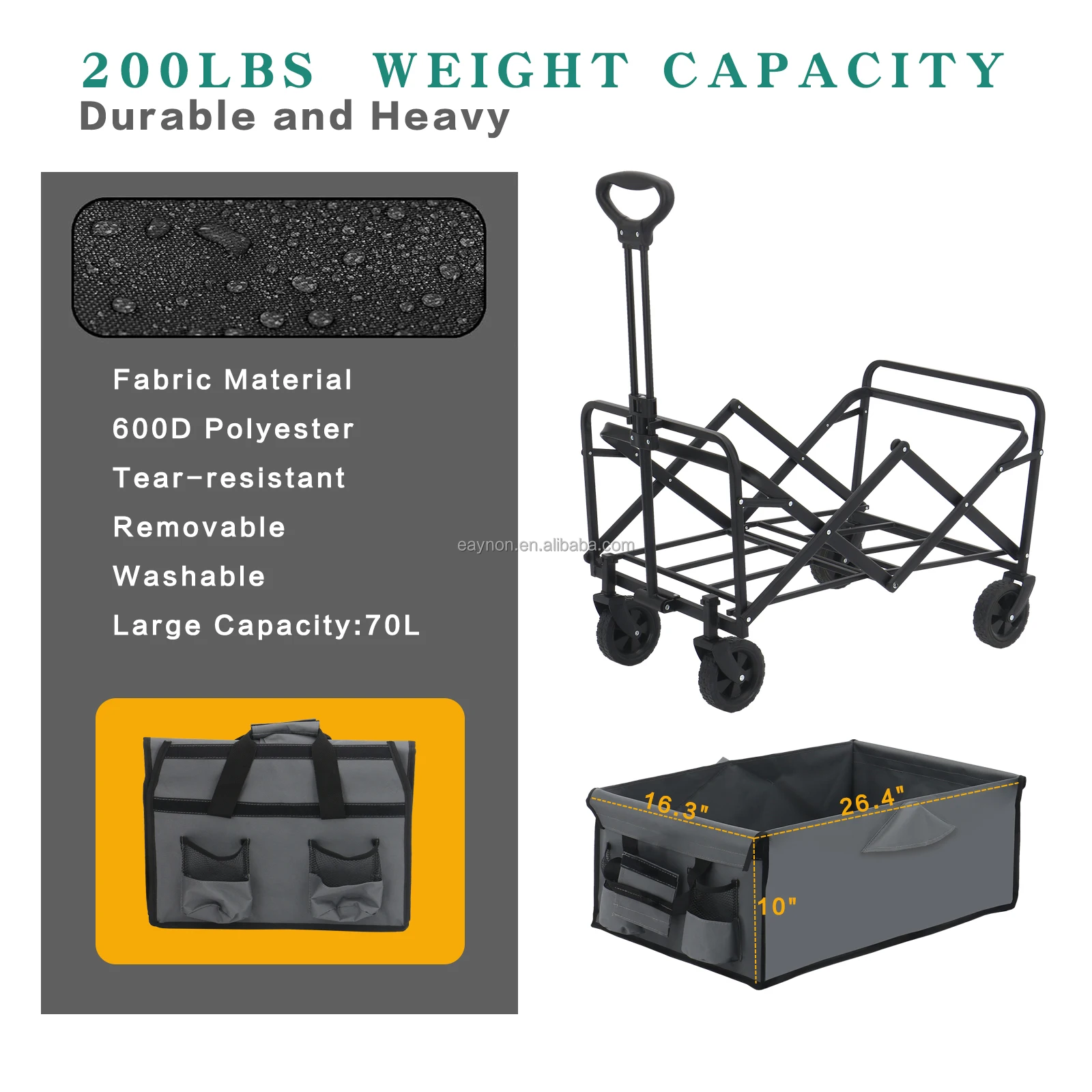 Large Capacity Outdoor Camping Easy To Fold Pet Cart Portable Custom Pull Wagons Cart