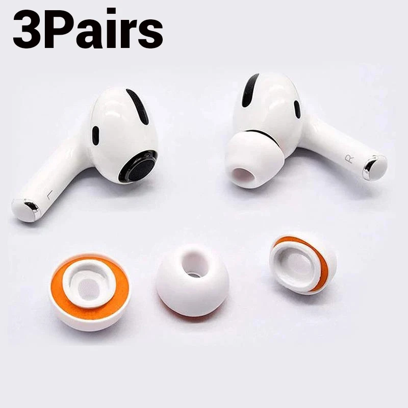 3/1Pairs for Apple AirPods Pro 2 Memory Foam Ear Tips Silicone Ear Cushion Replacement Earphone Earpads Earbuds Ear Plug Cap